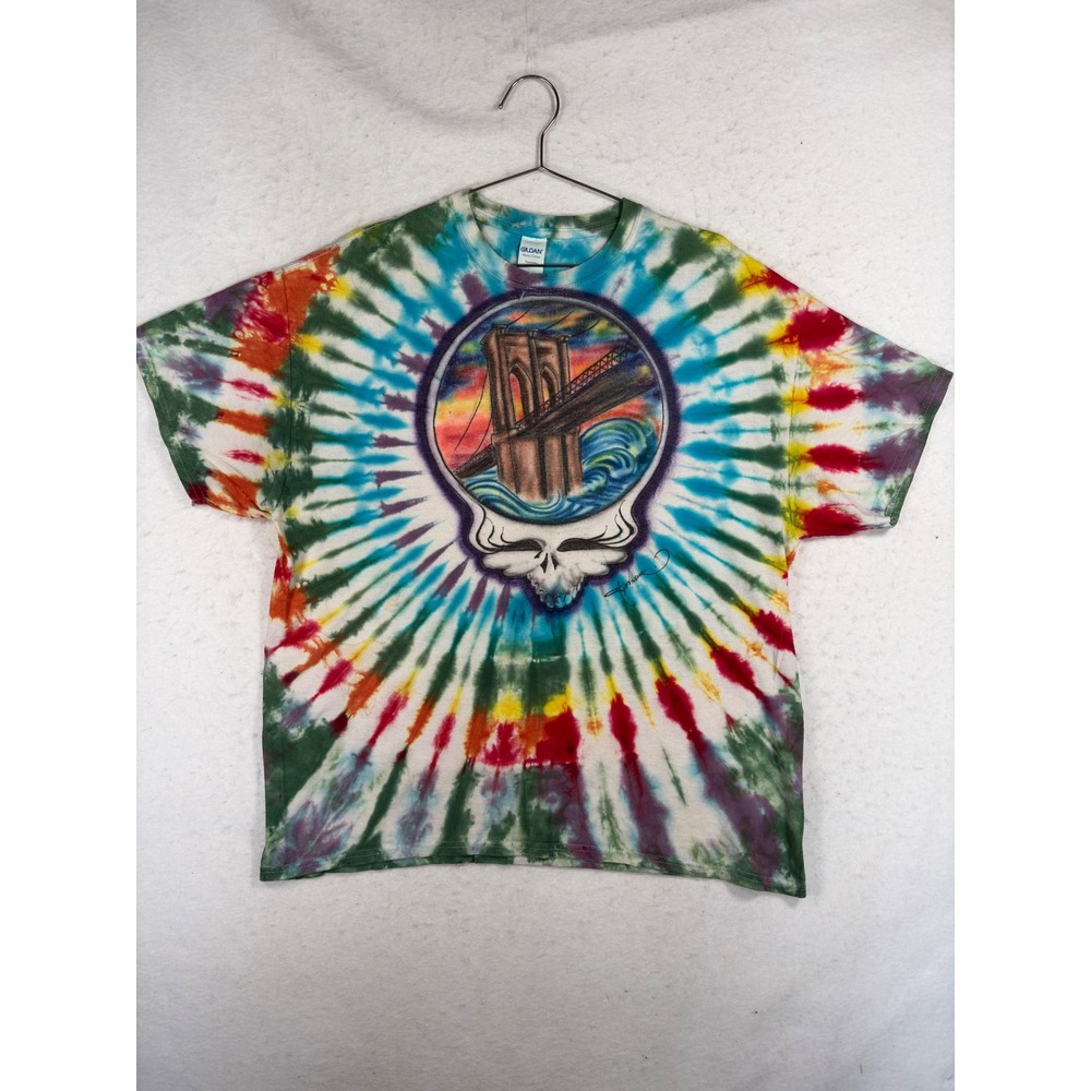 Grateful Dead Brooklyn Bridge Steal Your Face Tie Dye Shirt NYC Bears stealie